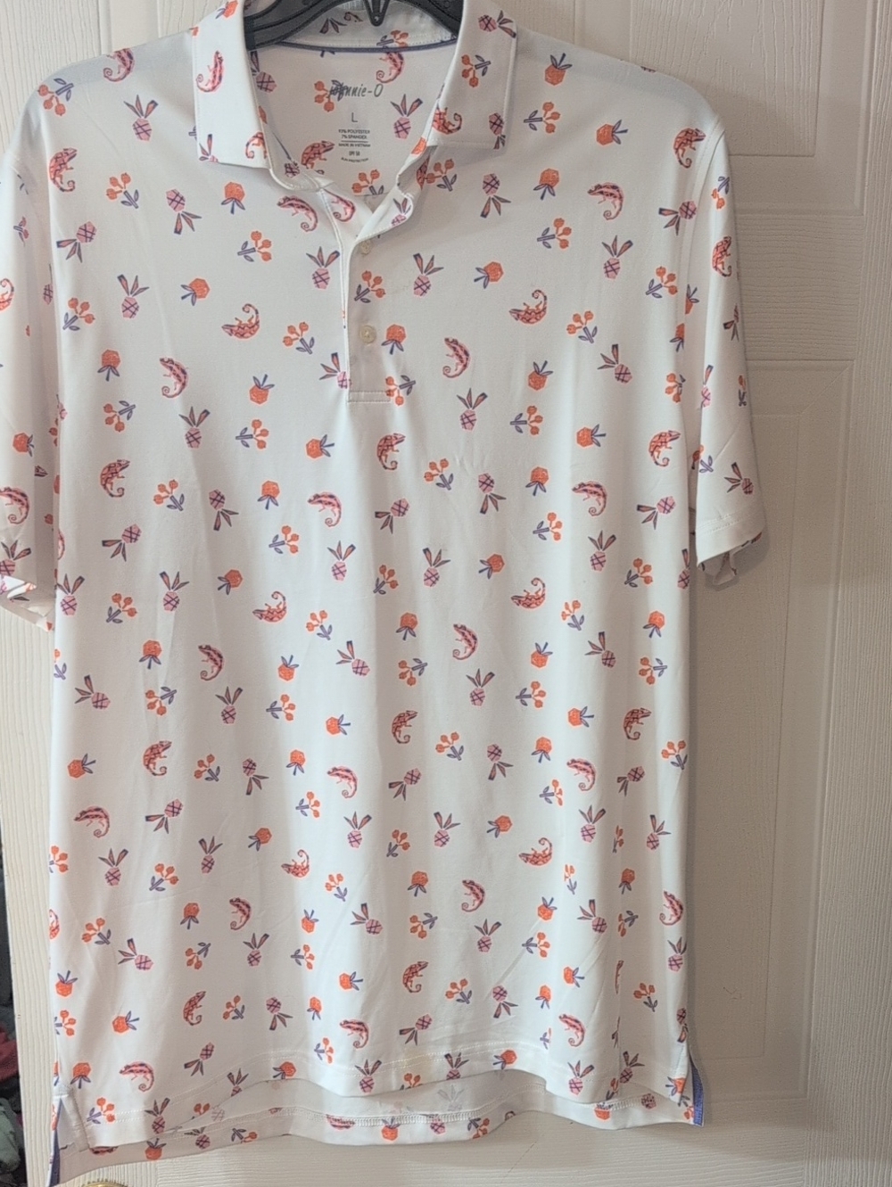 NWT johnnie-O Flynn Boys Printed Iguana Performance Polo